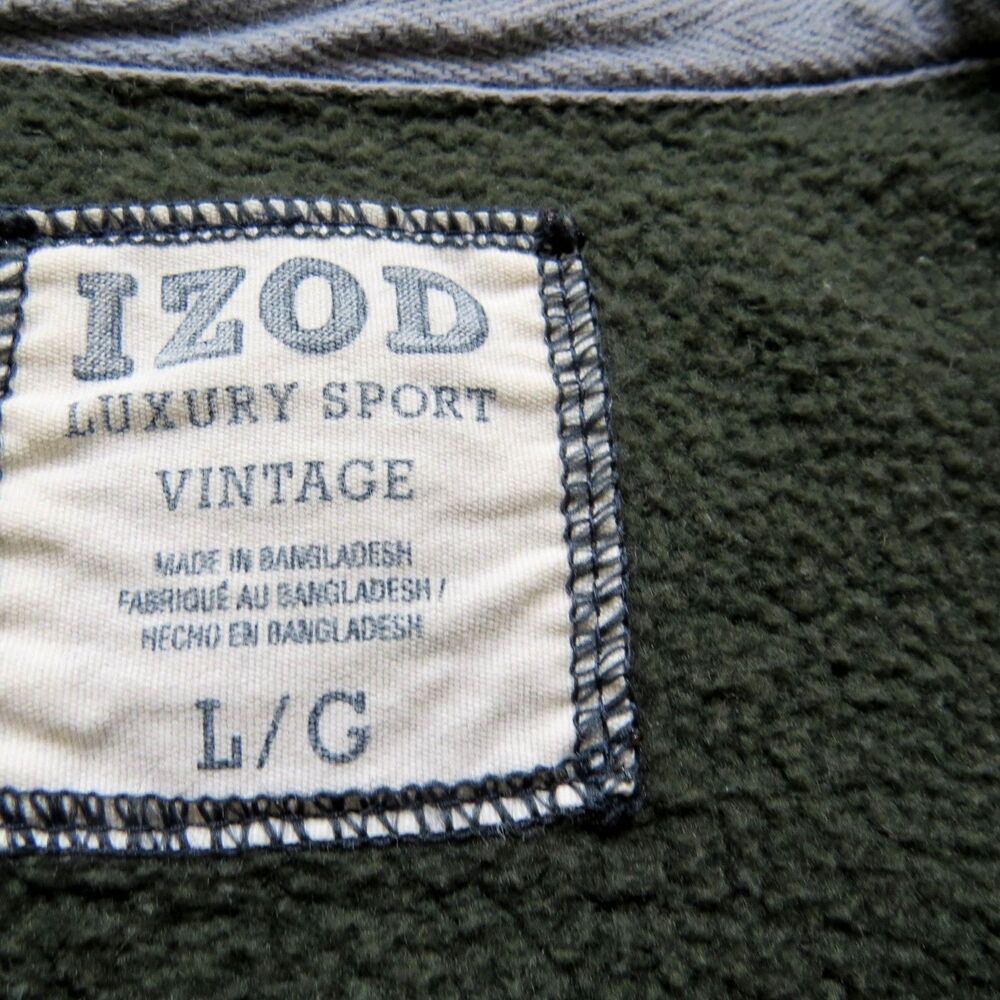 Vintage Men's (or unisex) IZOD luxury Sport Fleece 1/4 zip up shirt EUC Large - Picture 2 of 8